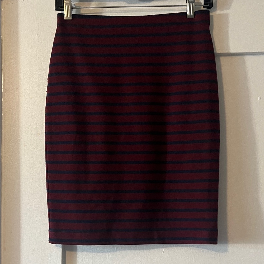 Striped Navy and Red Women's Skirt